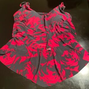 Grey and pink tankini top